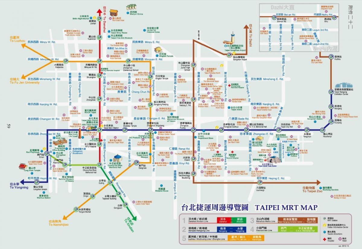 Taipei metro ramani na vivutio