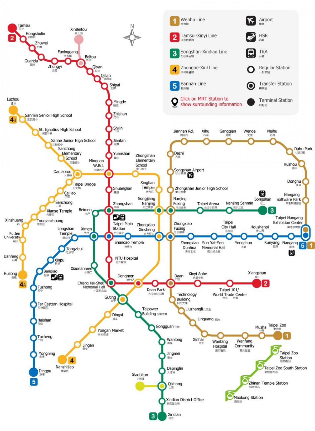 Taipei kituo cha metro ramani